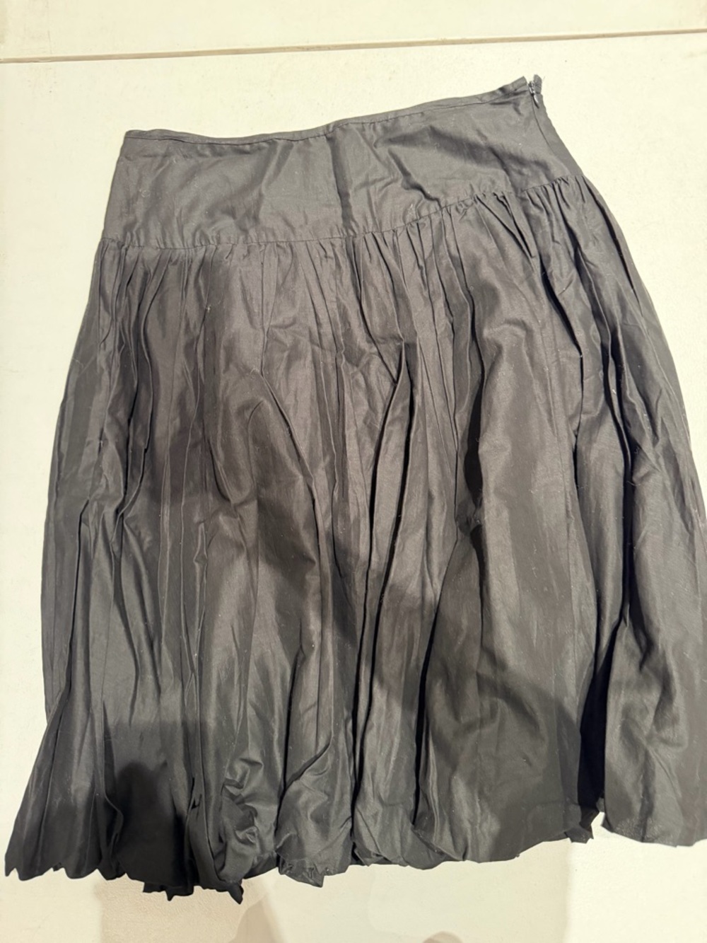 Black bubble hem Midi Skirt 100% cotton vintage!